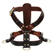 Soft Genuine Leather Dog Harness