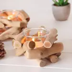 WOODEN HOLDER GLASS DECORATION ROMANTIC SIMPLE GARDEN