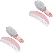 ANDRESLAD 2 Sets Newborn Baby Hair Brush Comb Set Static-Free Smooth for Infants Toddlers Massage Comb