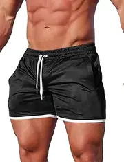 [FLYFIREFLY] Men's 4" Workout Running Shorts Quick Dry Lightweight Gym Yoga Shorts