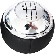 STGTZPLPDU 5 6 Speed Car Gear Shift Knob Fit for Mini R50 One D R52 R53 Fit for Cooper S 3 Doors 2001-2008 Leather Shifter Lever Hand Ball Pen Fit for POMO MT Shift knob(6-Speed Silver)