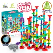 Fonderland 208pcs Marble Race Run Building Blocks with Luminous Beads