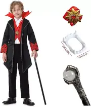 Yolsun Vampire Costume Kids Boy, Kids Vampire Costume, Fangs Toddler Vampire Cos