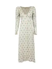 White Floral Midi Dress