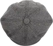 [TOGEVAL] Warm and Comfortable Octagonal Cap for Woman Fashion Beret Versatile for Seasons Dark Grey