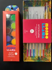 target Mondo Llama artist brushes (7) + Acrylic paint Set (12 Colors) both new