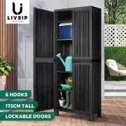 Livsip Outdoor Storage Cabinet Box Cupboard Garage Garden Adjustable Lockable