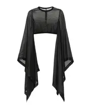 Rick Owens Flag Sheer Cropped Top IT40,IT38 Black