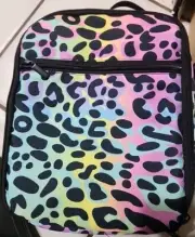 Lunch Bag Portable Insulated Rainbow Leopard Print New No Tags