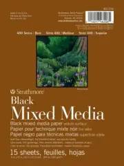 Strathmore 400 Series Mixed Media Pad - Black 6"X8"-15 Sheets