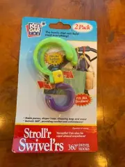 2 Buggy Hanging Hook Pram Carry Shopping Bag Holder 360° Swivel Pushchair Clip