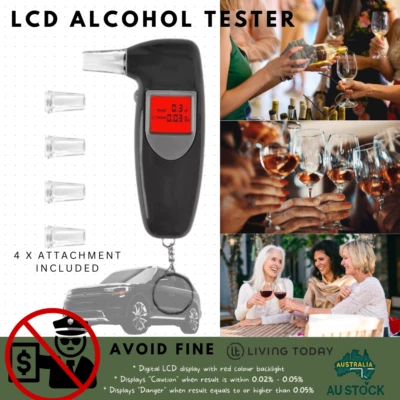 Alcohol Breathalyzer Portable Breath Tester with Accurate Digital LCD Display
