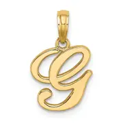 14k Yellow GoldY Script Letter G Initial Pendant