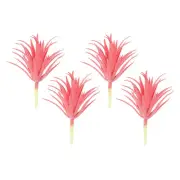 4Pcs Artificial Succulent Plants Unpotted Small Fake Plants Red