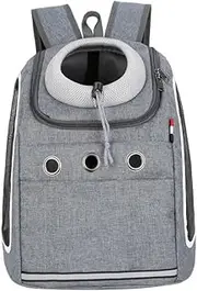 Cat Dog Carrier Backpack, Puppy Pet Front Pack, Ventilated Mesh Dog Travel Back Pack with Safety Belt, Head Out Breathable Travel Bag for Small Medium Dogs, Cats, Puppies