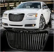 Front Bumper Grill Mask Radiator Grille Compatible For Chrysler 300C 2011-2014 Racing Grills Car Exterior Accessories(Style 4 black)
