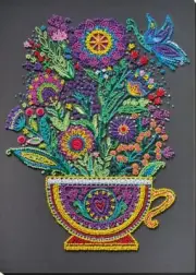 Bead embroidery kit Cup of happiness needlework kit Art canvas beadwork pattern
