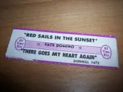 1 Fats Domino Red Sails In The Sunset / There Goes My Heart Jukebox Title Strip