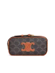 Celine Camera Shoulder Bag Cuir Triomphe in Triomphe Canvas and Calfskin
