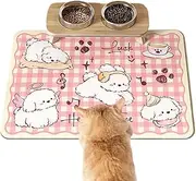 Pet Food Mat | Pet Feeding Absorbent Mat - Absorbent Non-Slip Placemat Pad 11.8x15.8 Inch Prevent Water Spills Protect Floors Indoor Use for Cat