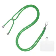 Phone Lanyard Adjustable Neck Lanyard with Transparent Patch Grass Green