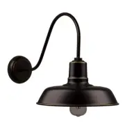 Logan 1-Light Imperial Black Outdoor Wall Mount Barn Light Sconce