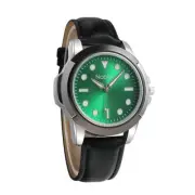 Noblag Sports Men's Watches Green Dial Black Leather Strap 50mm