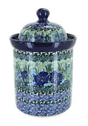 Blue Rose Polish Pottery Sapphire Fields Small Canister
