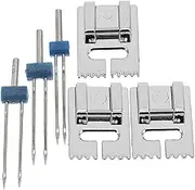 KONTONTY Sewing Machine Supplies 2mm 3mm 4mm Twin Needles Self-Threading for Professional DIY Sewing Projects