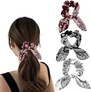 Paisley Hair Bow Scrunchy Hair Ties for Girls Bow Hair Scrunchies Ribbon Hair Bows Ponytail Holders