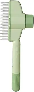 Self-Cleaning Cat & Dog Brush - 2-in-1 Slicker Comb & Undercoat Rake with Ergonomic Thumb Grip | Deshedding Tool for Mats, Knots Removal, Long/Short Hair Pets (Anti-Tangles Teeth Design)