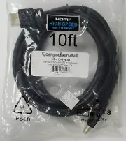 NEW Comprehensive HD-HD-10EST Standard HDMI with 10' Audio/Video Ethernet Cable
