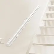 30cm~450cm Stair Banister Hand Rails | Non-Slip Handrails for Staircase Indoor Outdoor Steps Grab Rail | Stair Railings Support Rod Safety - White/Wood(13.1ft/400cm)