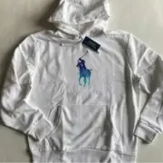 $148 NWT Mens Polo Ralph Lauren Ombre Big Pony Logo Fleece Pullover Hoodie