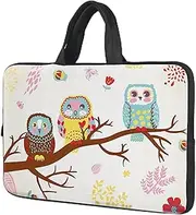 icolor 12~12.6 Inch Laptop Bag Protective Case, 15~15.6 Inch Neoprene Laptop Bag Tablet Holder Notebook Bag Handbag Laptop Case (Owl, for 15~15.6 Inches)