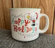 Coffee Cup Mug SNOOPY Happy Holidays Peanuts Christmas Charlie Brown 20oz NEW