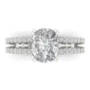 3.4ct Cushion Cut Wedding Engagement Anniversary Promise Ring 14k White Gold