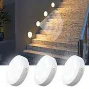 3PCS Motion Sensor Step Lights - USB Rechargeable Dimmable Night Lamps with 8 LEDs for Wardrobe, Bedroom Bathroom