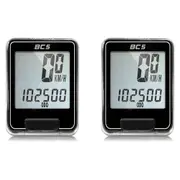 2x Echowell BC-5 Cyclist/Cycling LCD Wired Computer/Odometer Distance/Speed BLK