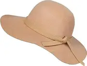 [Generic] Vintage Hat Kids Girl's Wide Brim Felt Bowler-Hat for 3-8 Years Old