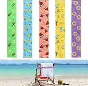 5 Pcs Towel Bands for Beach, Elastic Bands for Sunbed Towel, Windproof Sun Lounger Straps for Sun Loungers Pool Beach Chairs (40cm×5cm,Colorful)