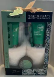 Bloomfield Foot Care Scrub Cream Salt Gift Set Foot Therapy Velvety Slippers