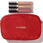 CHANEL New in Package Beautiful Red Clutch Bag Sheer Genius 3 Lipgloss Gift set