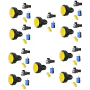 1/3/5/10* Yellow Arcade Round Push Buttons Illumilated LED Light w/ Microswitch^