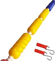 Floating Pool Safety Divider Lane Line with 2 Hooks, 3.3ft-60ft Pool Divider Floating Rope for Dividing Shallow Swimming Competition Lanes(Nylon,15m/50ft)