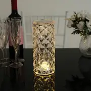 Clear 9" Acrylic Crystal TABLE LAMP USB Rechargeable Rose LED Light Party Home