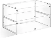 2 Tier Acrylic Cupcake Display Storage Cake Bakery Case Cabinet Muffin Donut Pastry Model Showcase Countertop Flip-up Door