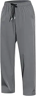 [Generic] Men's Baggy Sweatpants Active Workout Joggers Pants for Men with Pockets Wide Leg Drawstring Gym Running Track Pant