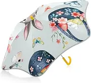 [ODAWA] Kids Umbrella Floral Daisies Purple Windproof Compact Stick Umbrella for Rain, Umbrellas for Rain Kids