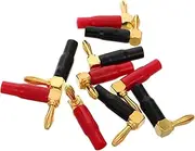 CAXUSD Banana Plug Socket Speaker 10pcs Locking Banana Plugs Right Angle Connector for Amplifiers Audio Equipment